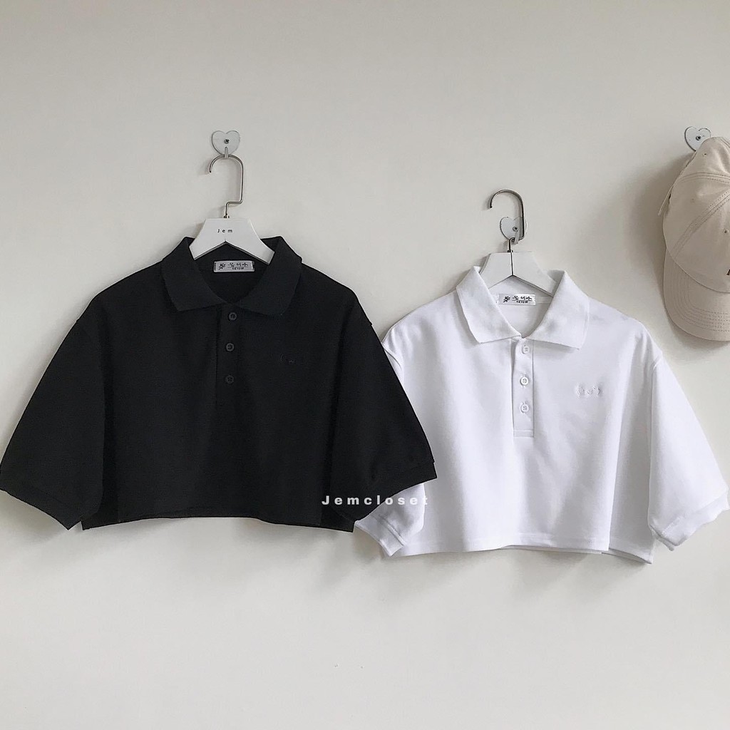 Áo Croptop Polo Nữ JEMCLOSET Croptop Form Rộng PYNY Thỏa Mái Nhiều Màu Siêu Cá Tính Mix Đồ Dễ Dàng 10103