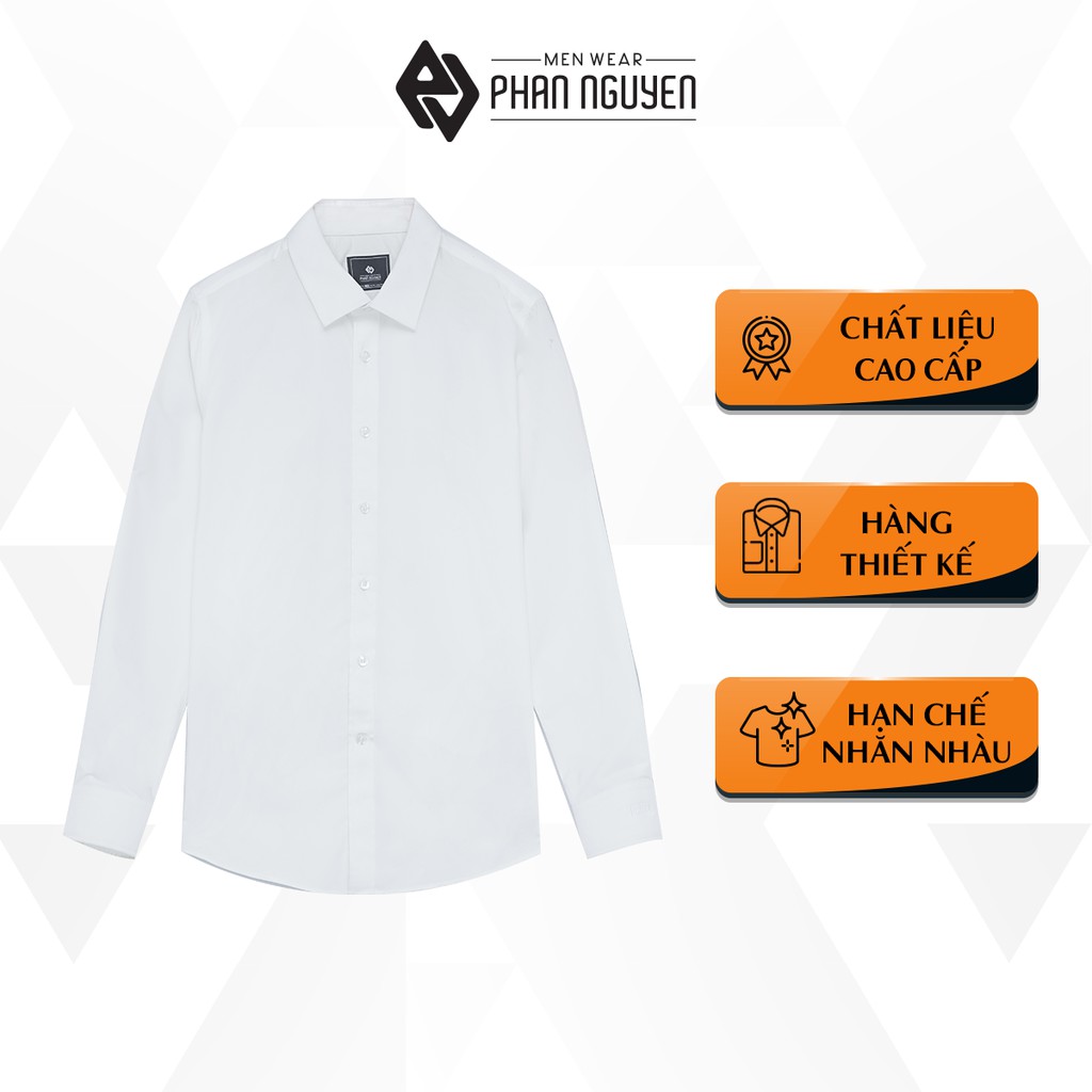 Áo Sơ Mi Trắng Công Sở Nam PHAN NGUYỄN Chất Liệu Vải Cotton Cao Cấp Không Nhăn Thấm Hút Mồ Hôi Tốt SMD.1069