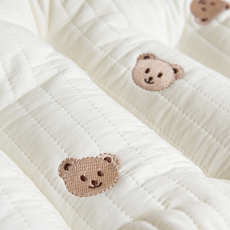 Đệm lót xe đẩy em bé bằng cotton thoáng khí thêu họa tiết đáng yêu