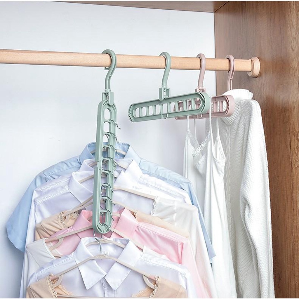 [FREESHIP] Móc Treo Quần Áo 9 Lỗ Đa Năng.