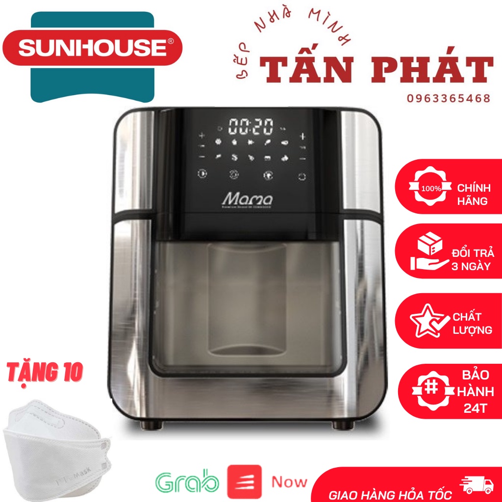 NỒI CHIÊN KHÔNG DẦU 15L SUNHOUSE SHD4088 (BH 24 Tháng)