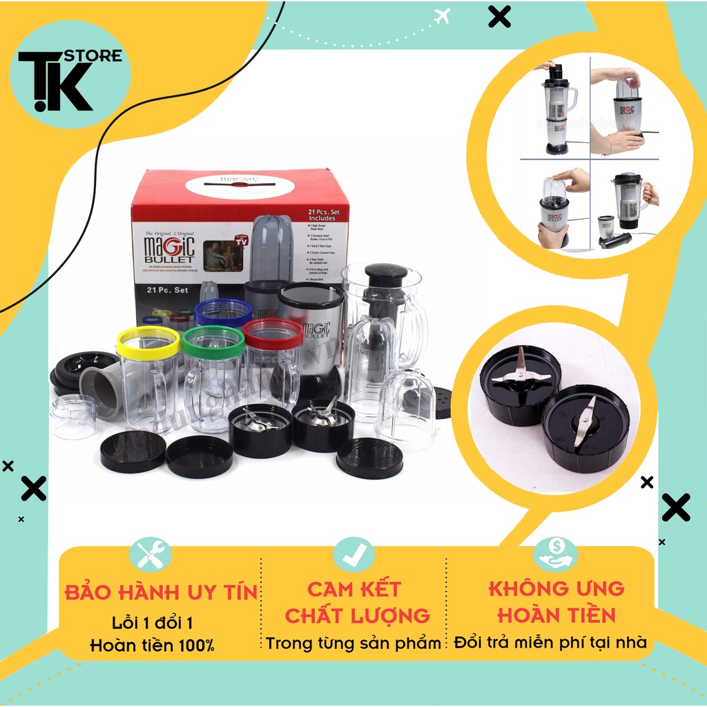 [Hàng Nội Địa] Máy xay Magic Bullet cao cấp, Máy xay Magic Bulet 21 chi tiết, máy xay đa năng cao cấp