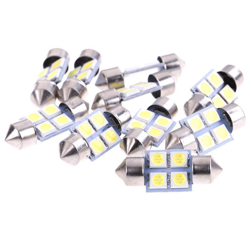 Set 10 Bóng Đèn Led 5050 31mm 4smd Dc12V Chuyên Dụng Cho Xe Hơi