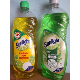 Nước rửa chén sunlight  hương chanh, trà xanh chai 750ml