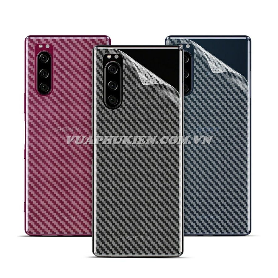 Tấm dán vân Carbon 3D mặt lưng cho Sony Xperia 5, Xperia 1, Xperia L1, Xperia L2, XA, XA1, XA2, XA1 Plus, XA1 Ultra