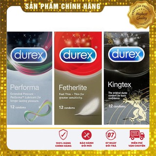 Bộ 3 hộp Bao Cao cao su durex Kingtex Fetherlite Performa 36 bao