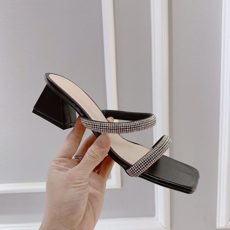 ❄️HÀNG CÓ SẴN ❄️ guốc đá 2 quai gót vuông 5cm