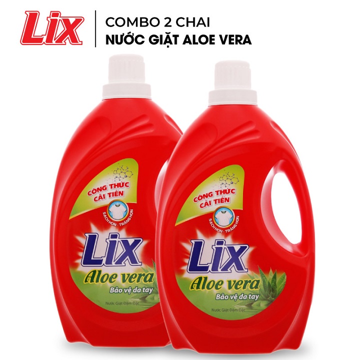 COMBO 2 chai Nước giặt Lix nha đam Aloe vera (2 chai x 3.6Kg) (2C-NG361)