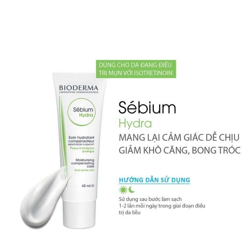 Bioderma Kem Dưỡng Ẩm Giảm Khô Căng, Bong Tróc Cho Da Mụn Bioderma Sebium Hydra 40ml