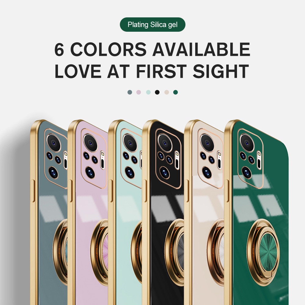 Ốp điện thoại mềm chống sốc có nhẫn đỡ cho Xiaomi Redmi Note 10 Pro Redme Not 10Pro Note10 10s