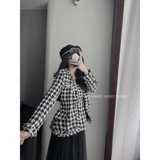Set dạ tweed houndstooth mimee