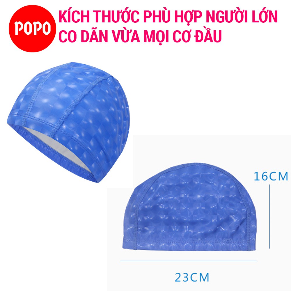 Mũ bơi POPO CA39 chất liệu Spandex ngăn nước bảo vệ tóc