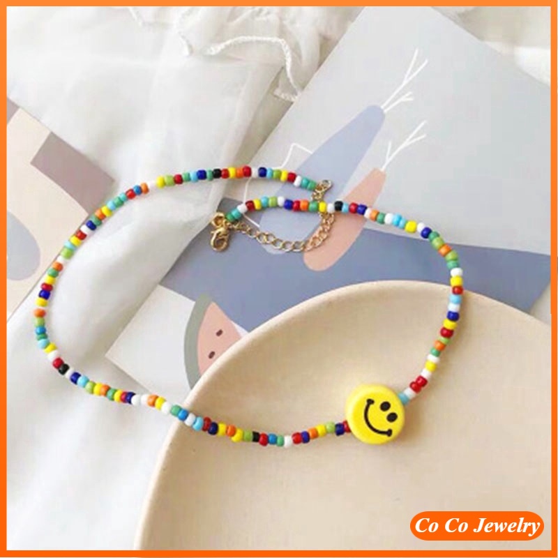 Dây Chuyền Nữ Hạt Đậu Mặt Cười Thời Trang Hàn Quốc