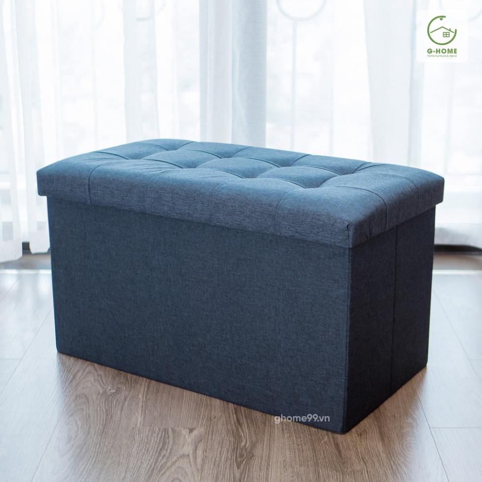 Ghế Sofa Gấp Gọn Size L Hộp Đựng Đồ Khung Gỗ Bọc Vải Cao Cấp Hàng Xuất Khẩu