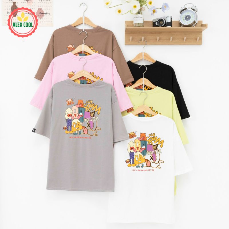 Áo thun nam nữ áo phông nam tay lỡ cổ tròn chất cotton co giãn 4 chiều hình SP-14 ALEX - COOL