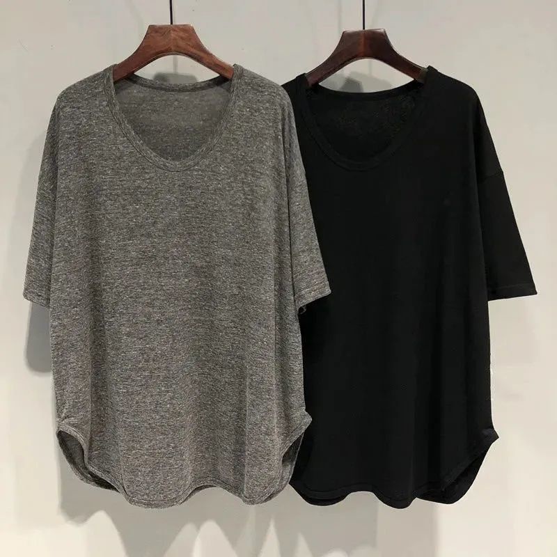 Áo Thun Nữ oversize Tay Ngắn Cổ Chữ u Mùa Hè