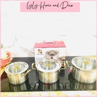 Bộ 3 món nồi inox Misu Louis cao cấp dùng được các dòng bếp