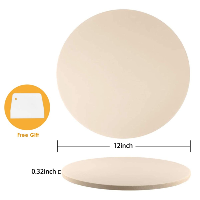 Chảo đá nướng Pizza bằng gốm 12Inch , Hoàn hảo cho Lò nướng và Lò nướng - Chịu nhiệt , Bền và An toàn