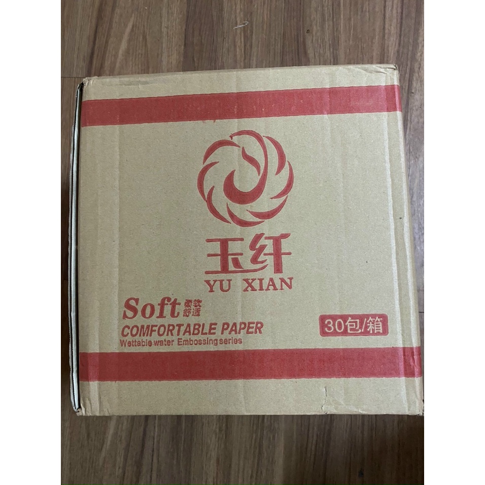 GIẤY ĂN GÓI RÚT YU XIAN GÓI MÀU TRẮNG DÀY DẶN ( GÓI LẺ 300 TỜ )