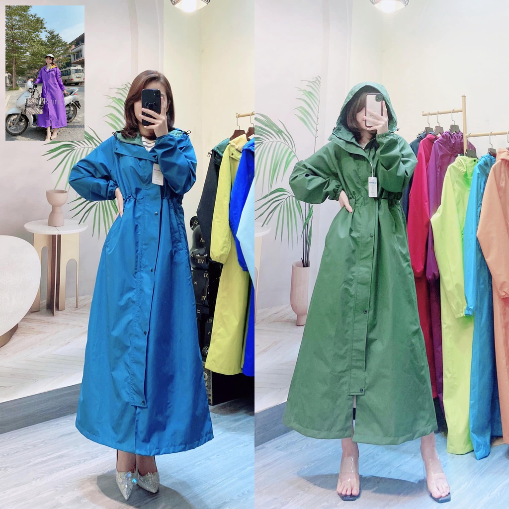 Áo mưa măng tô nam - nữ thời trang 2 lớp chống thấm, chống gió lạnh