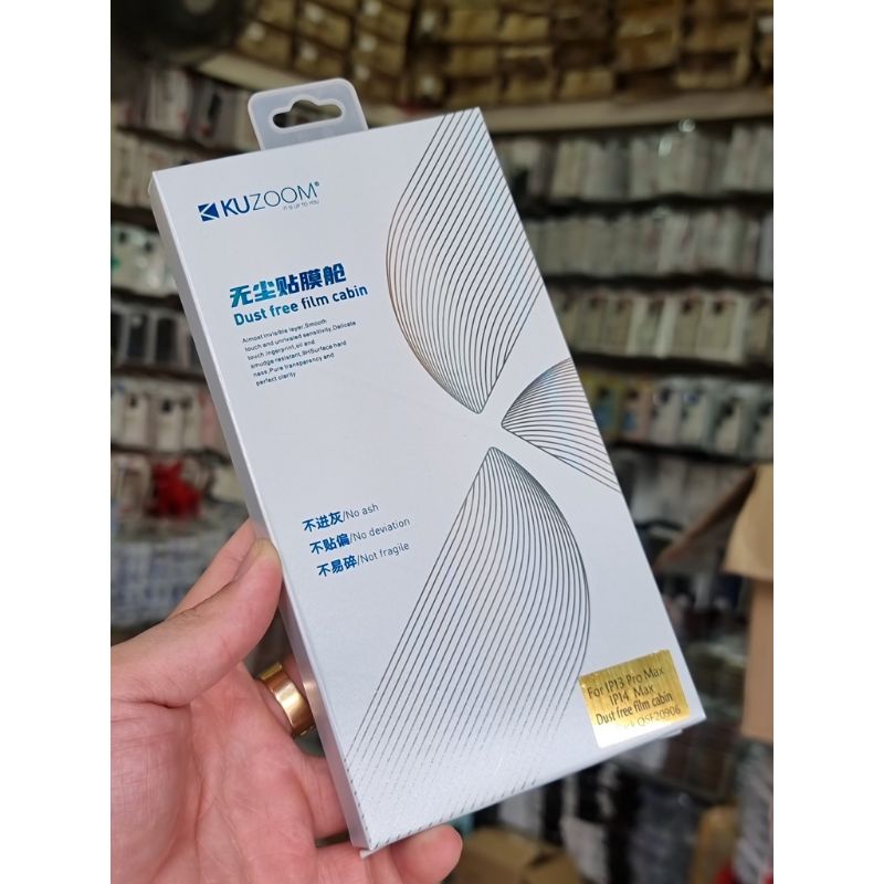 Kính cường lực kuzoom 14,14 pro,14 plus,14 pro max,13,13 pro,13 pro max kèm khung tự dán