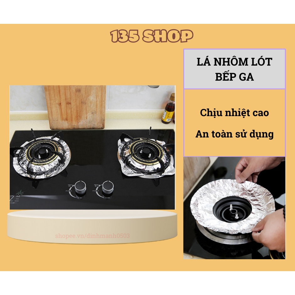 Lá Nhôm Lót Bếp Gas Chắn Dầu Mỡ - SET 10 Tấm Lót Bếp Ga