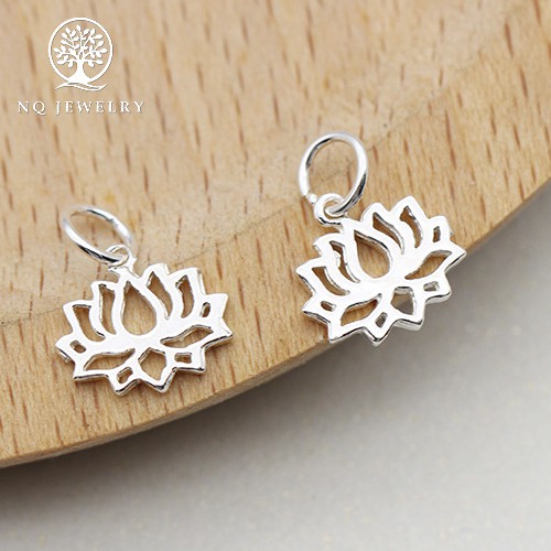 Charm bạc hình hoa sen treo - NQ Jewelry