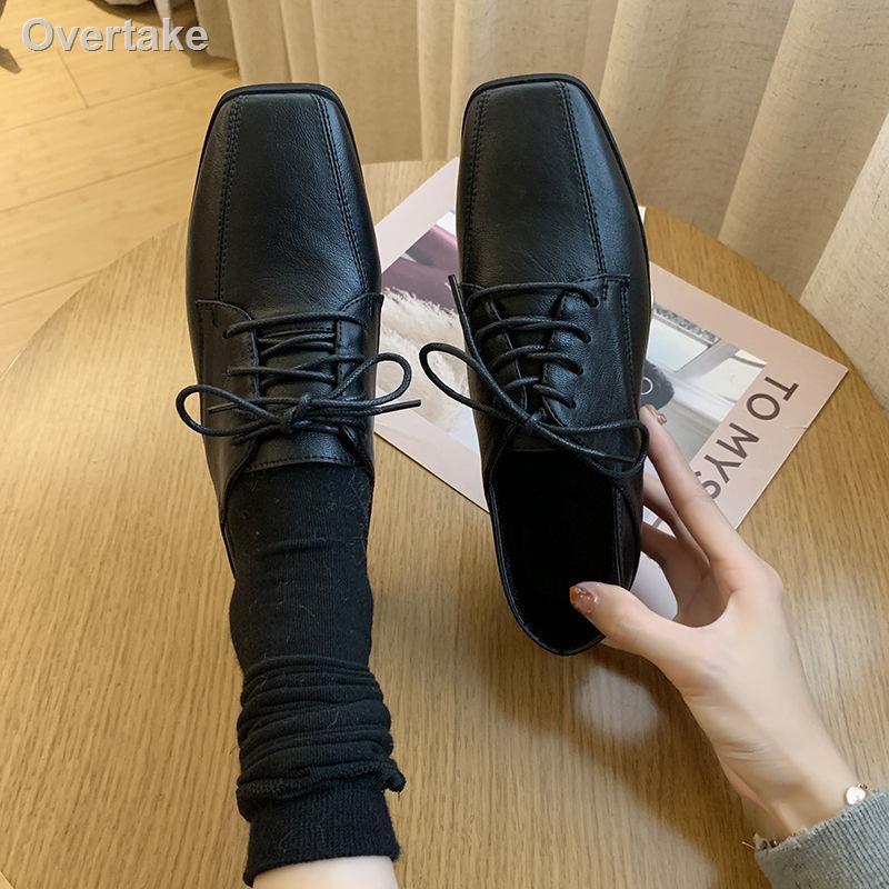 Giày Da Nữ Mũi Vuông Cột Dây Thời Trang 2021 | BigBuy360 - bigbuy360.vn