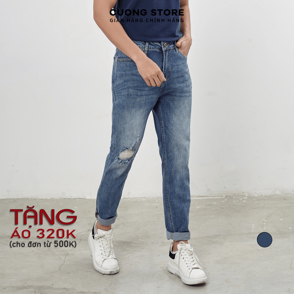 Quần jean dài nam cao cấp xanh denim MRC 085-SN chất cotton cao cấp, form ôm vừa vặn, tôn dáng, trẻ trung - CUONG STORE | BigBuy360 - bigbuy360.vn