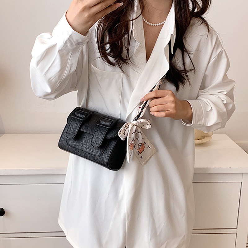 Túi Đeo Vai Hình Vuông Cỡ Nhỏ Bằng Lụa Cài Khóa Nam Châm Trang Trí Khăn Quàng Cổ Cho Nữ