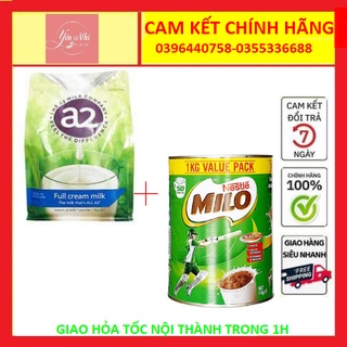 [Hàng chuẩn] Combo Sữa A2 túi 1kg  và Sữa Milo Úc hộp thiếc 1kg date mới nhất