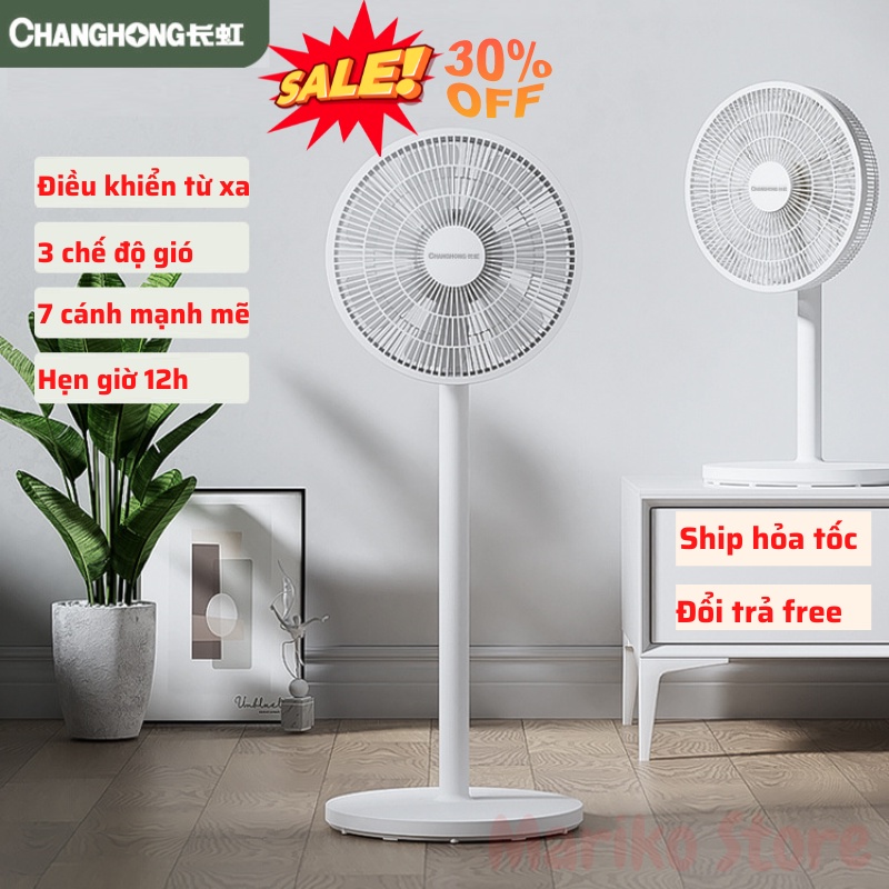 Quạt Điện Cây Đứng Hoặc Lửng Điều Khiển Từ Xa Có Hẹn Giờ 7 Cánh 3 Tốc Độ Gió Sang Trọng Siêu Mát