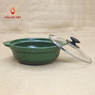 [HOT SALE] Nồi Vân Đá Cạn 600ML Cao Cấp - Xanh Lục
