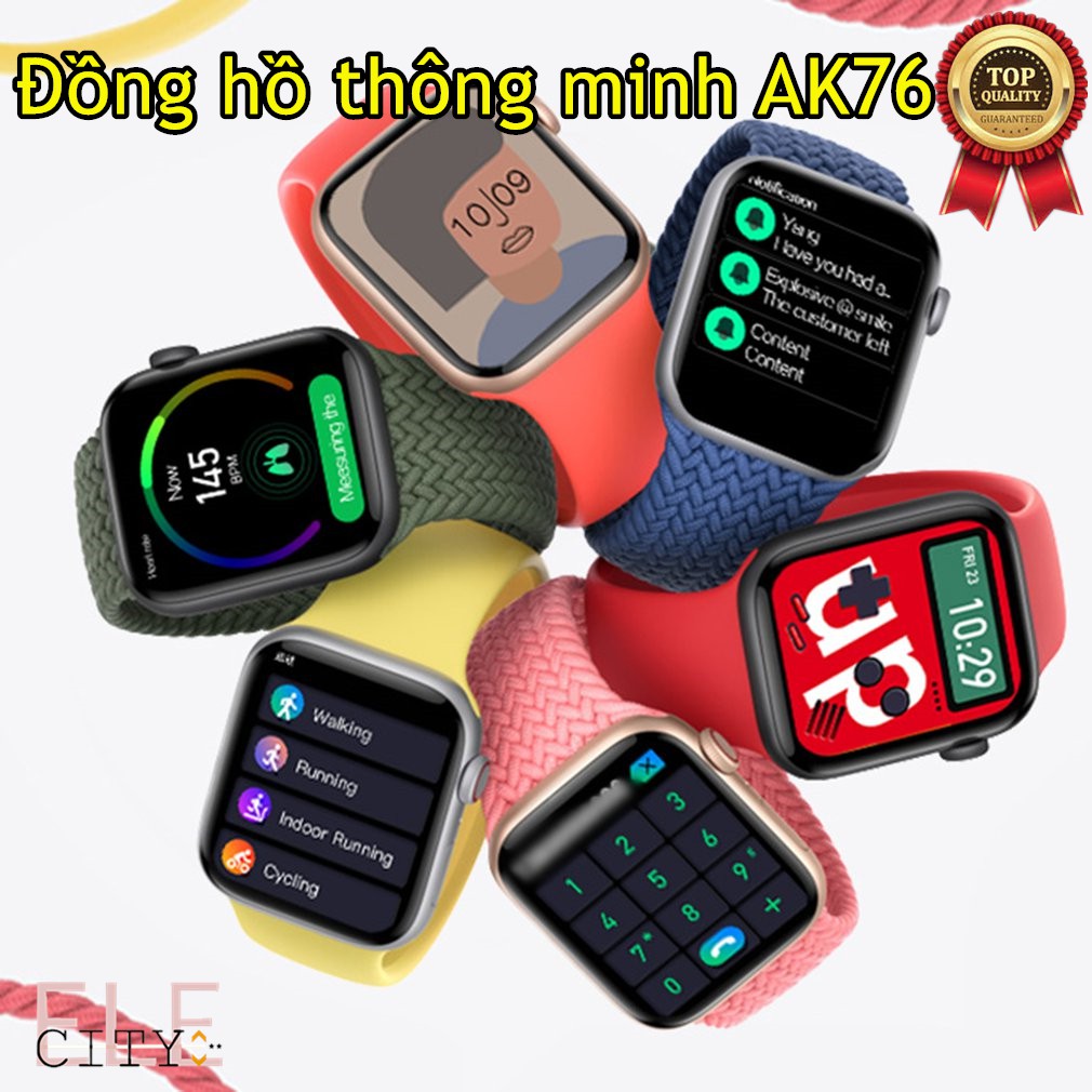 Ele】⚡⚡Đồng hồ thông minh choi game AK76 IWO smartwatch 44mm Thay hình nền được Đồng hồ thông minh nữ chống nước thể thao chính hãng