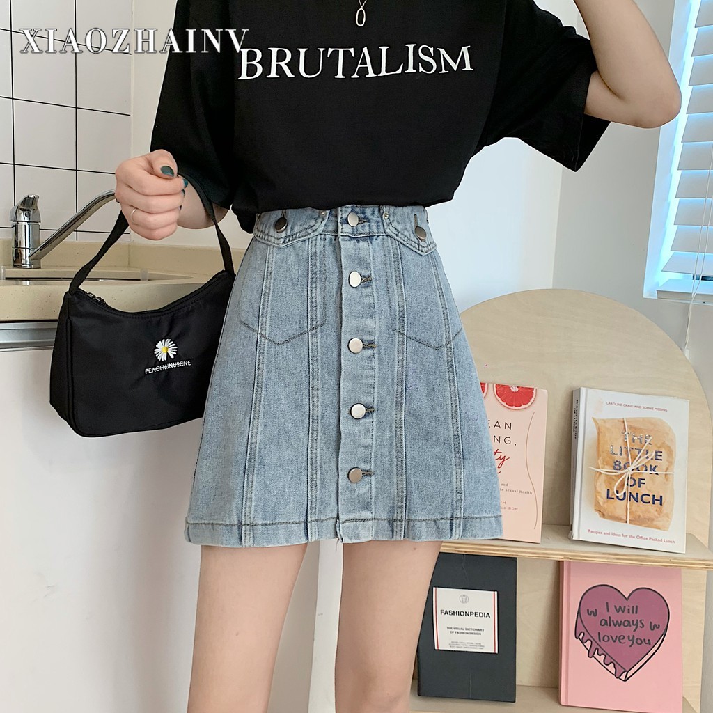 Xiaozhainv Chân Váy Denim Dáng Ôm Phong Cách Retro Hàn Quốc | BigBuy360 - bigbuy360.vn