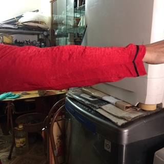 Bộ lụa nhung đỏ viền đen size L