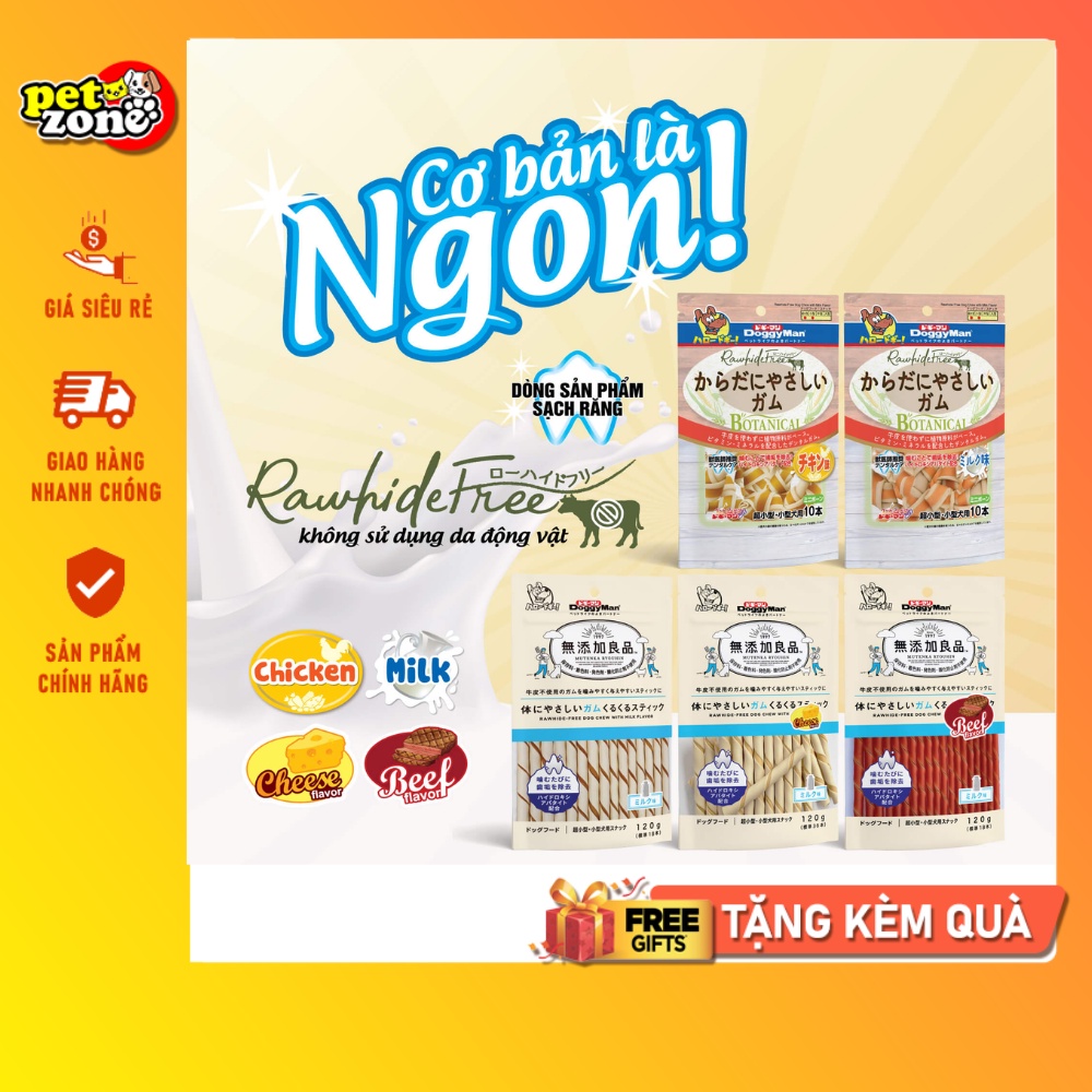 Que gặm Doggy man - Bánh thưởng cho chó - Snack làm sạch răng cho chó
