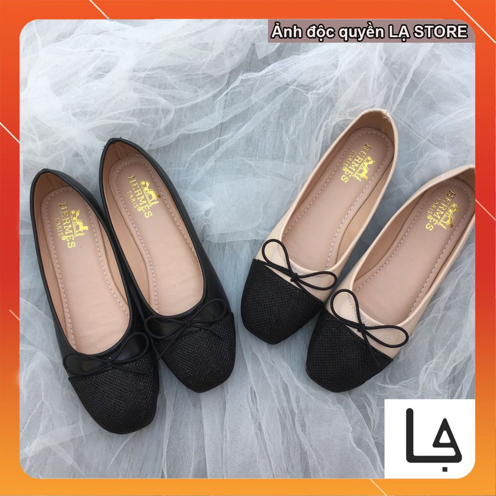 Giày nữ đế bệt gắn nơ ấu hot 2020