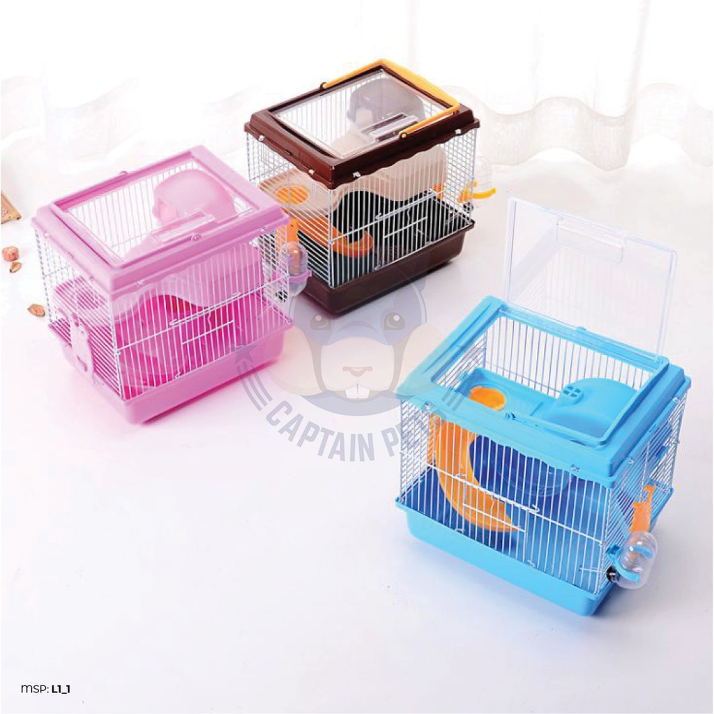 Lồng Hamster nắp kính 2 tầng