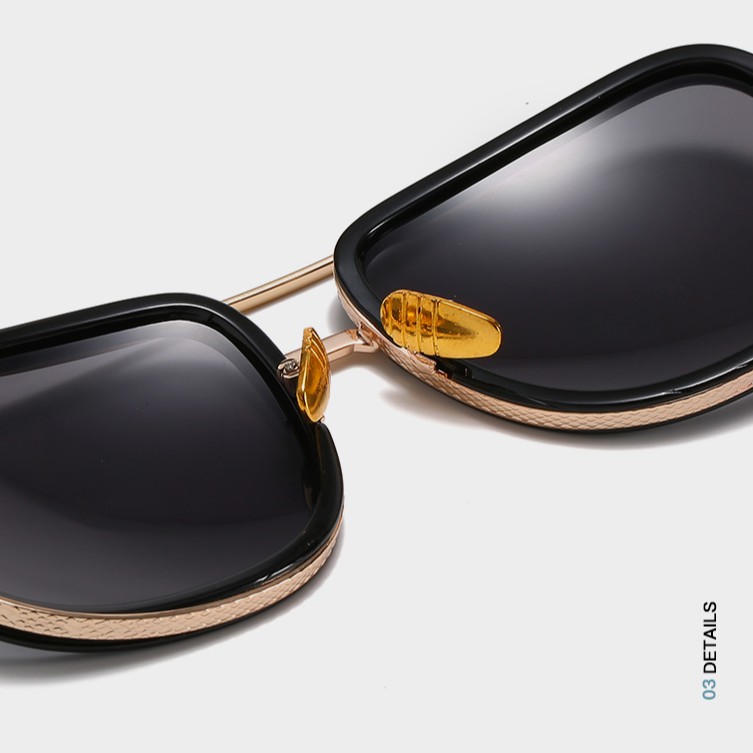 Kính mát gọng vuông kích thước lớn chống tia uv400 phong cách Hàn Quốc