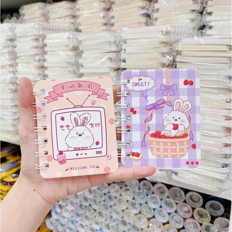 Sổ lò xo A7, sổ tay mini nhiều hình dễ thương - Giao màu ngẫu nhiên