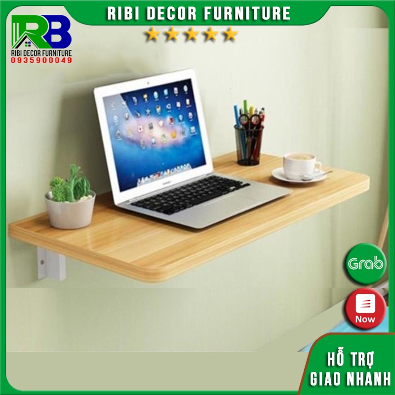 Bàn gấp treo tường gấp gọn thông minh để làm việc, ngồi học tập full phụ kiện đi kèm đầy đủ BGG012