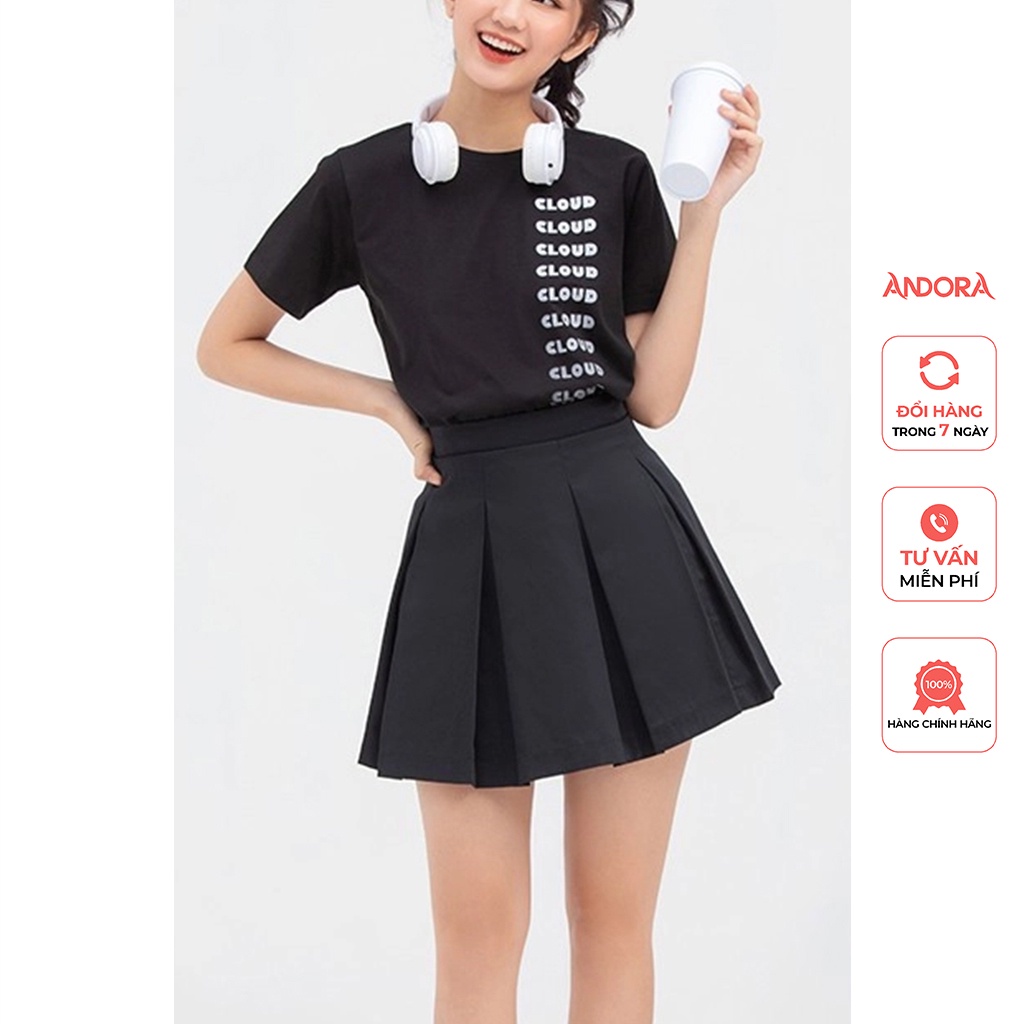 Chân váy xếp ly công sở Andora nữ kiểu chữ a dáng ngắn tôn dáng, trẻ trung có lót quần chất vải kaki cao cấp A0304S