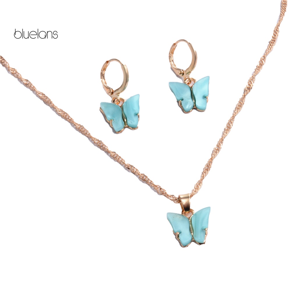 Bộ Vòng cổ + Bông Tai Bằng Hợp Kim Hình Giọt Nước Cho Nữ