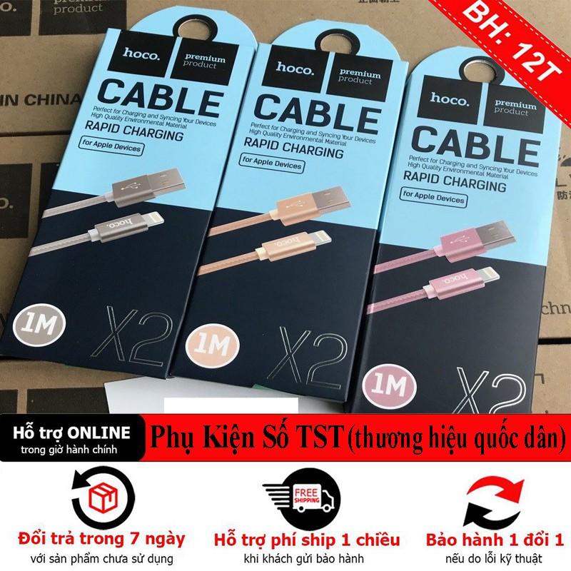 Cáp Sạc nhanh 2A Hoco X2 Lightning 1M
