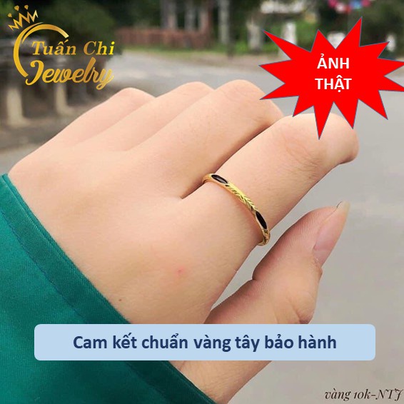►Nhẫn Nữ 🍁HÀNG CHUẨN🍁 #Lông_Voi Nhân Tạo #Vàng_Tây_10k Nhỏ Xinh, May Mắn, Chung Thủy [ Đôi Nam ]