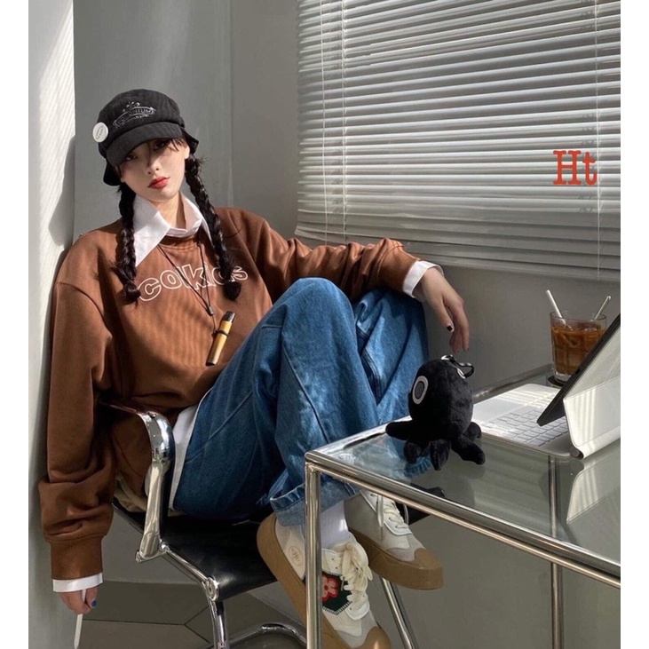 Áo nỉ bo COL nâu HT11