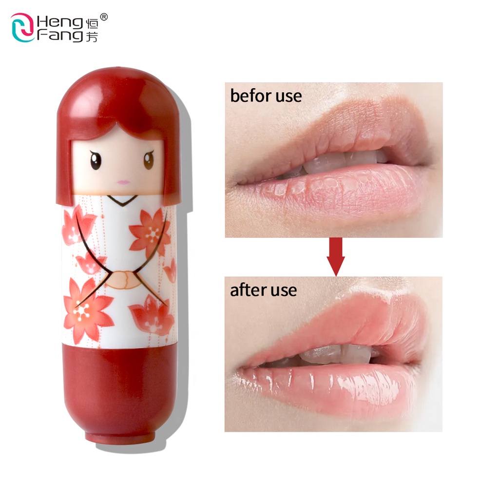 Son dưỡng môi HENGFANG X4211 chống nứt nẻ môi hình búp bê mặc kimono dễ thương xinh xắn 2.4g