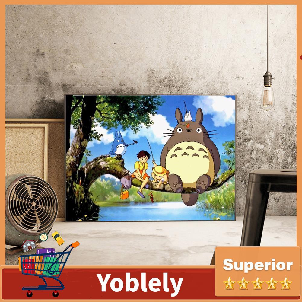 Tranh Đính Đá Kim Cương Toàn Bộ 5d Diy Hình Vẽ Totoro