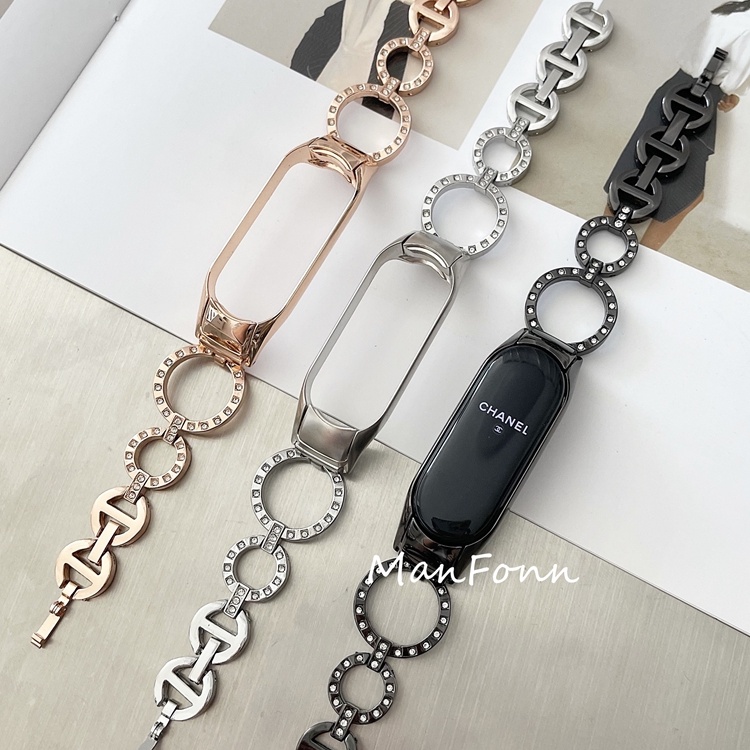 Dây Đeo Thay Thế Chất Liệu Thép Không Gỉ Thời Trang Cho Xiaomi Mi Band 3 4 5 6 Mi 6 5